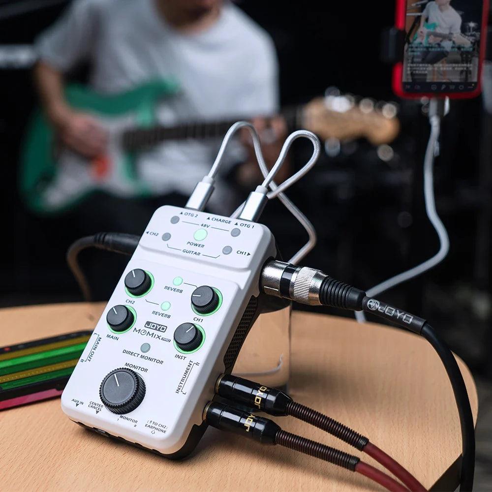 JOYO PRO Portable Sound Card Guitar Microphone Keyboard Recording Live Streaming Audio-to-Video Sync Stereo Audio Mixer - Lizard Vigilante