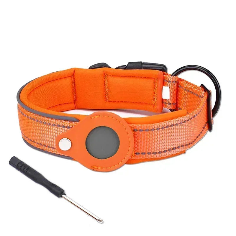 Easy To Use Anti-Lost Dog Collar with Airtag Holder | Reflective, Waterproof, & Adjustable - Perfect for Large Dogs - Premium dog collar from Lizard Vigilante - Just $24.88! Shop now at Lizard Vigilante