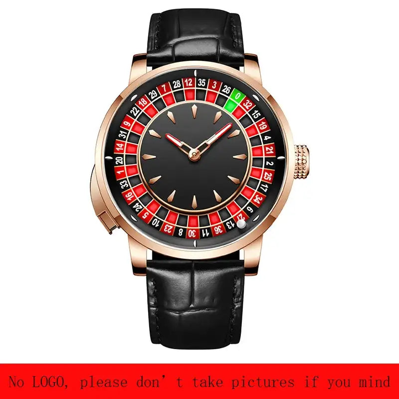 Pindu Player Gambling Series Men's Watch European Roulette Poker Game Fully Automatic Mechanical Sports Design Party Watch