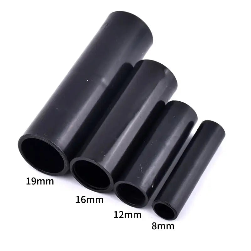I.D 8/12/16/19mm Black Plastic Pipe Connector DIY Shelf Water Tube Joint Tent Fixed Connector Tee Four Way Elbow Straight Joint