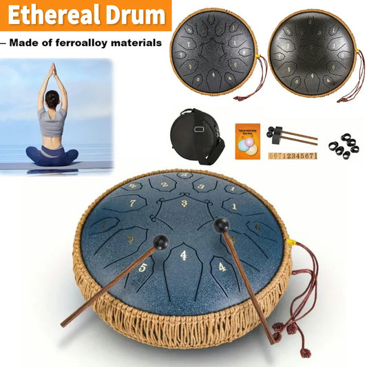 12 Inch 15 Notes Music Drum Steel D Tone Ethereal Drum with Handbag Drumsticks Percussion Musical Instrument For Child Beginner - Premium  from Lizard Vigilante - Just $99.99! Shop now at Lizard Vigilante