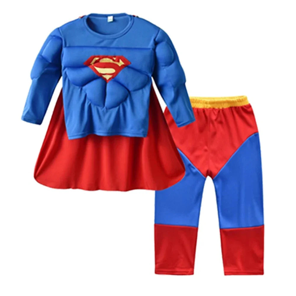 Spider Hero Deluxe Muscle Cosplay Suit — Kids Superhero Costume Set With Cape, Mask, and Built-In Power Look