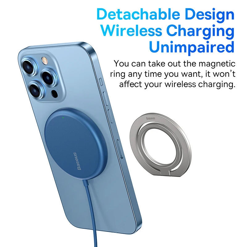 Baseus 360° Rotatable Magnetic Phone Ring Holder – Kickstand Grip for iPhone & Universal Smartphones - Premium phone holder from Lizard Vigilante - Just $19.99! Shop now at Lizard Vigilante