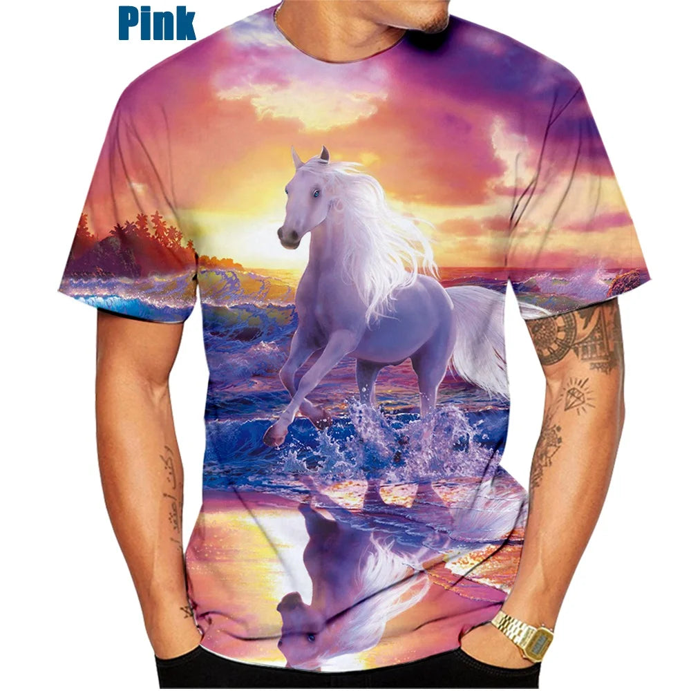 New Fashion 3D Printed Animal Horse T-Shirt for Men and Women – Creative Casual Tee, Lightweight & Quick-Dry - Premium T-Shirts from Lizard Vigilante - Just $22.99! Shop now at Lizard Vigilante