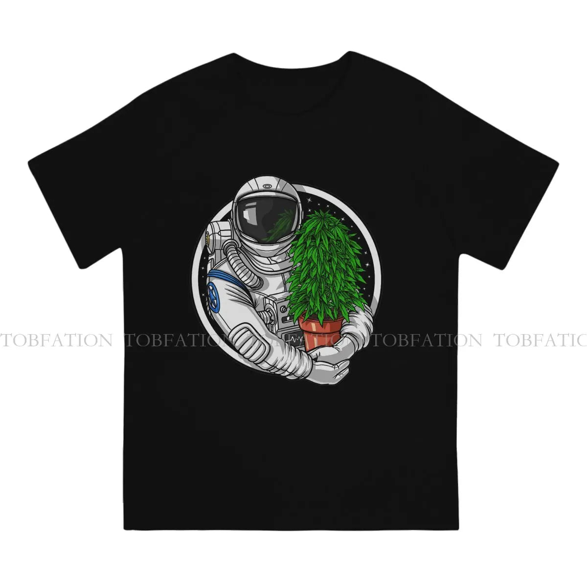 Weed Marijuana 420 Smoking Astronaut T-Shirt – Graphic Harajuku Crewneck Cotton Tee for Men - Premium T-Shirt from Lizard Vigilante - Just $23.88! Shop now at Lizard Vigilante