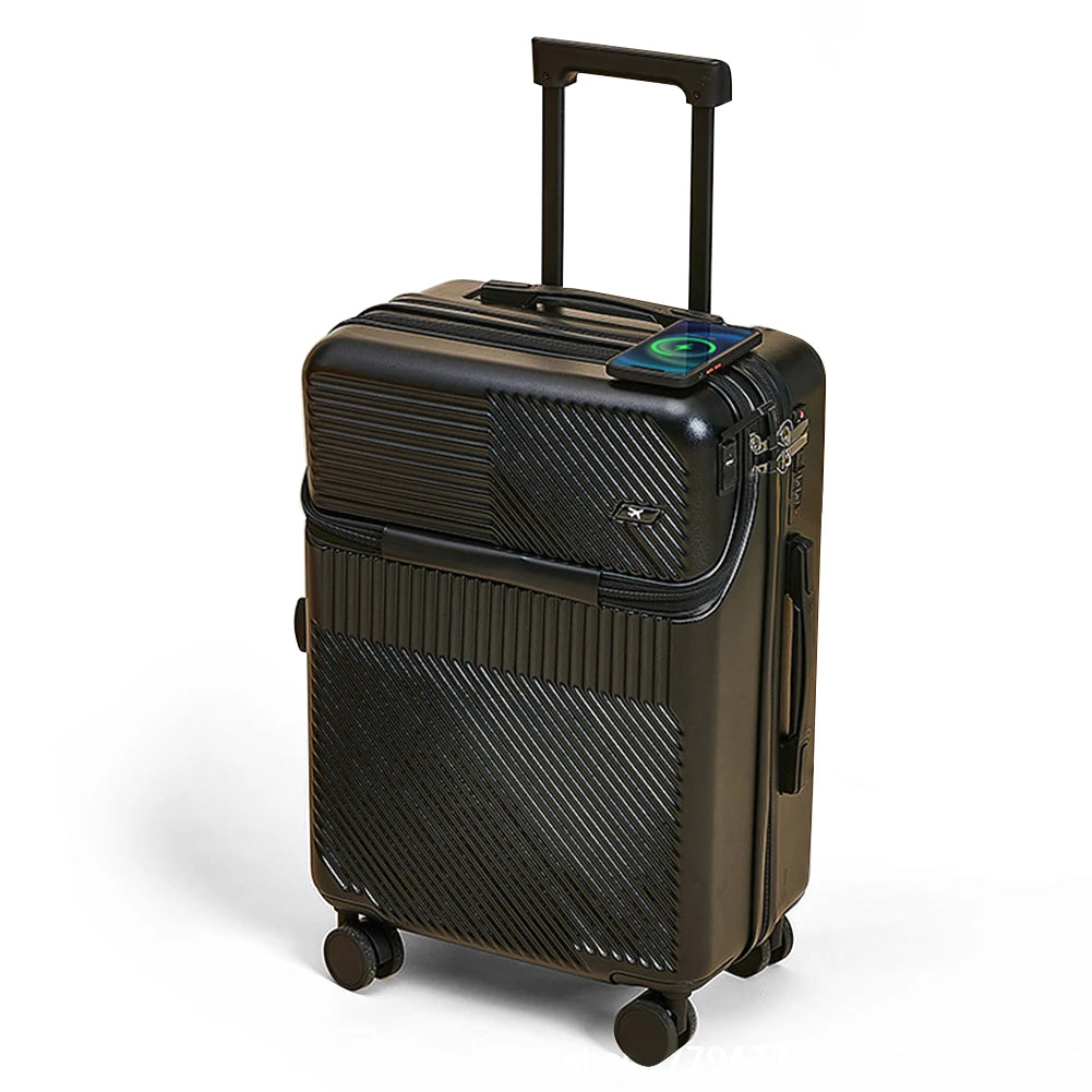 20" Expandable Carry-On Suitcase with USB Charging – Scratch-Resistant, Spinner Wheels, and Front Access for Ultimate Travel Convenience - Premium luggage from Lizard Vigilante - Just $95.99! Shop now at Lizard Vigilante