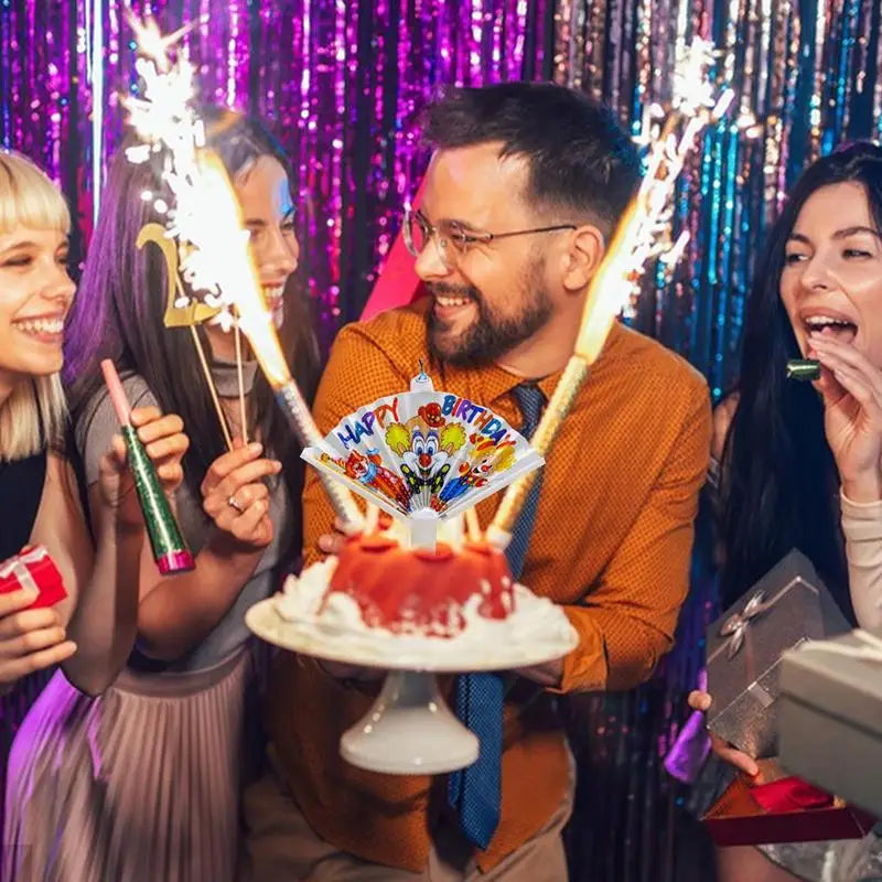 Happy Birthday Candle Fan-Shaped Birthday Candle Supplies Birthday Cake Candle Decor Funny Candles for Decorating Birthday Theme