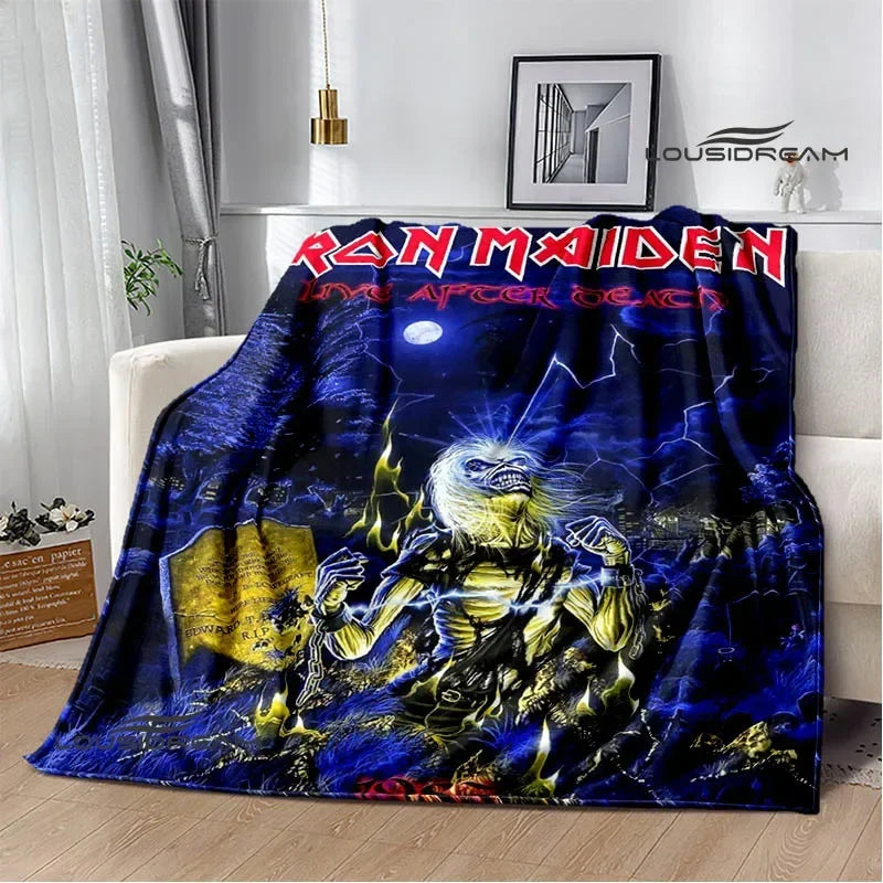 Iron Maiden Printed Blanket – Soft Flannel Kids & Adults Throw | Warm, Portable, and Perfect for Home or Travel - Premium blanket from dsers - Just $33.66! Shop now at Lizard Vigilante