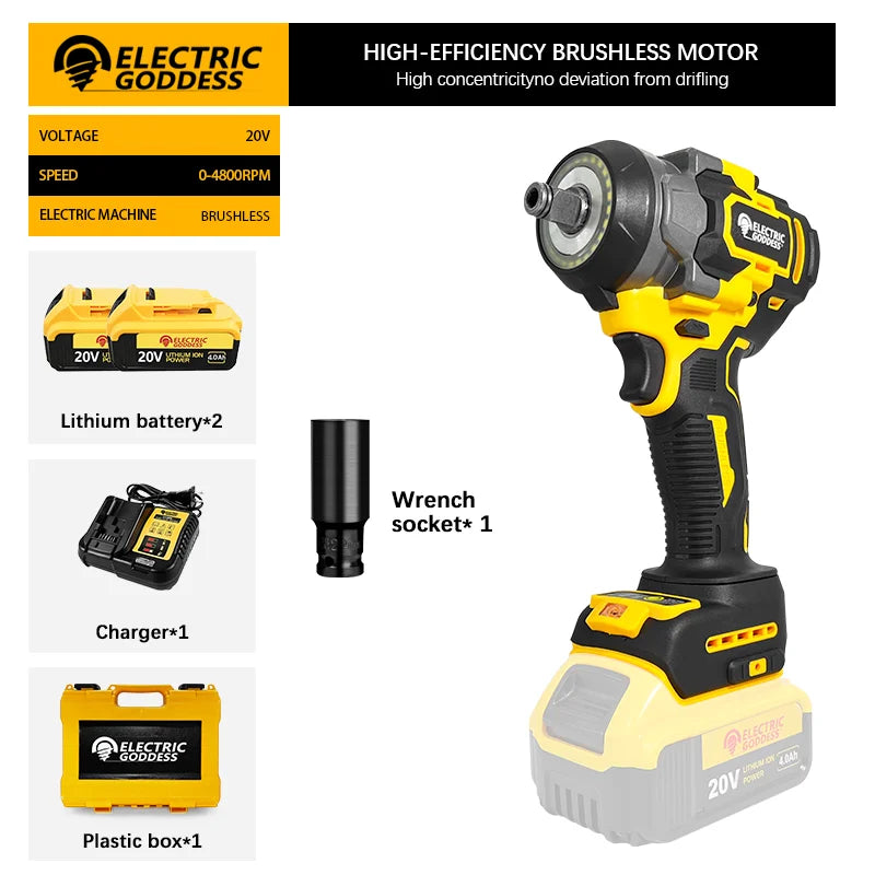 Electric Goddess DBS026 20V Brushless Impact Wrench – The Ultimate Torque Monster for DIY Warriors & Pros Alike - Premium impact wrench from Lizard Vigilante - Just $108.99! Shop now at Lizard Vigilante