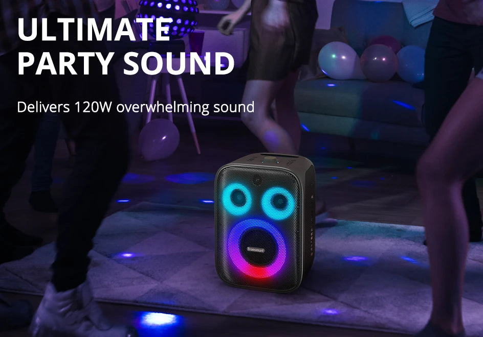 Tronsmart Halo 200 Speaker with Built-in Microphone,120W Output, 3 Way Sound System, Support Guitar Input, APP Control,for Party - Premium  from Lizard Vigilante - Just $399.99! Shop now at Lizard Vigilante