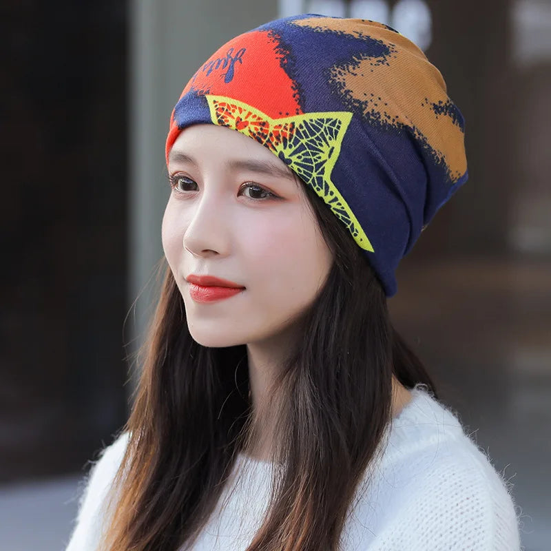 Fashion Double Head Cap Bib Twist Cap Multi-Functional Printed Scarf Cover Cap Neck Cap Face Mask Headscarf Cap C081 - Premium  from Lizard Vigilante - Just $7.99! Shop now at Lizard Vigilante