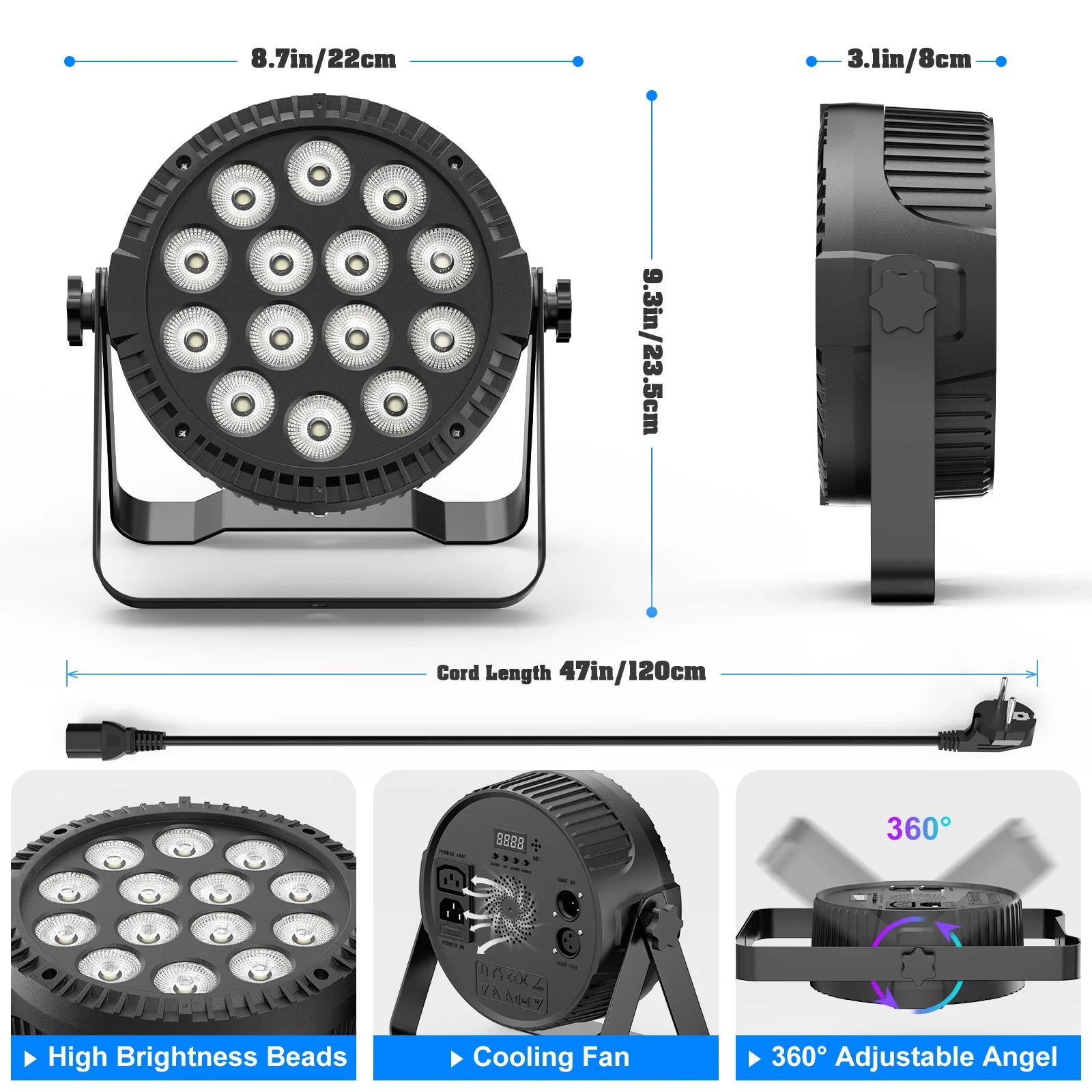 U'King 4PCS 80W Par Light 4in1 RGBW 14 LED Stage Effect Light DMX512 Remote Control Flat Light for KTV DJ Disco Bar Stage Light - Premium  from Lizard Vigilante - Just $118.99! Shop now at Lizard Vigilante