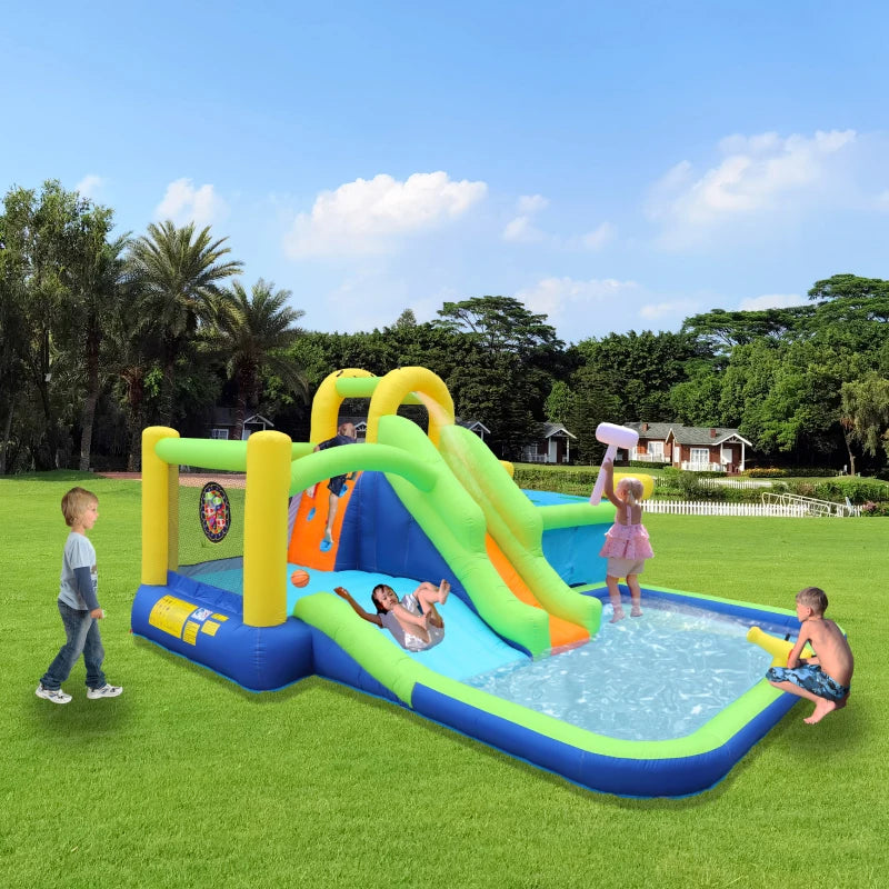 Inflatable Water Slide Trampoline Bouncing House – Outdoor Fun for Kids, 227 x 205 x 97 Inches - Premium playhouse from Lizard Vigilante - Just $294.99! Shop now at Lizard Vigilante