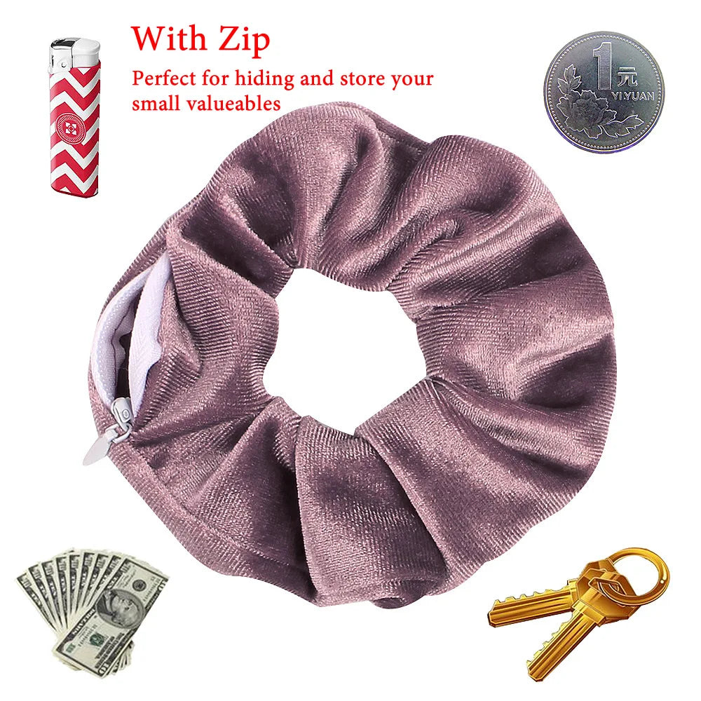 ELESABOX Hair Scrunchie with Hidden Zip Pocket: The Ultimate Diversion Safe for Valuables on the Go