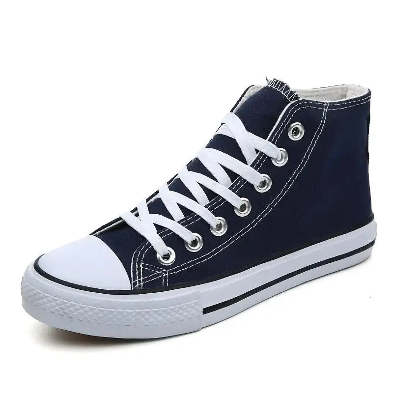 Unisex High-Top Canvas Sneakers – Breathable, Lightweight, Casual Lace-Up Vulcanized Shoes for All Seasons - Premium shoes from Lizard Vigilante - Just $43.88! Shop now at Lizard Vigilante