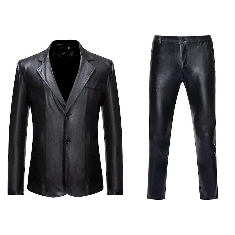 Men's Suit Sets Shiny Gold 2 Pieces Suits Chic Blazer+Pants Sets Stage Perform Clothes Party Nightclub Dancer Costume Sets Men - Premium costume from Lizard Vigilante - Just $49.99! Shop now at Lizard Vigilante