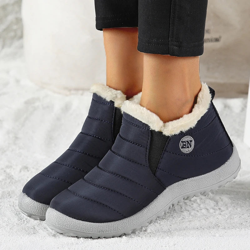 FUNMARS.T Snow Boots for Women – Slip-On Waterproof Ankle Boots with Plush Insole & Warmth for Winter - Premium boots from Lizard Vigilante - Just $33.88! Shop now at Lizard Vigilante