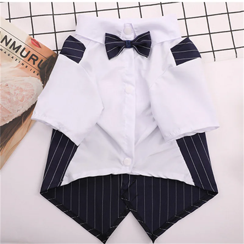 Dog Tuxedo Dog Suit Puppy Pet Tuxedo Wedding Party Costume Dog Prince Bow Tie Shirt Formal Dog Weeding Attire Dogs Cats Clothes - Premium  from Lizard Vigilante - Just $6.99! Shop now at Lizard Vigilante