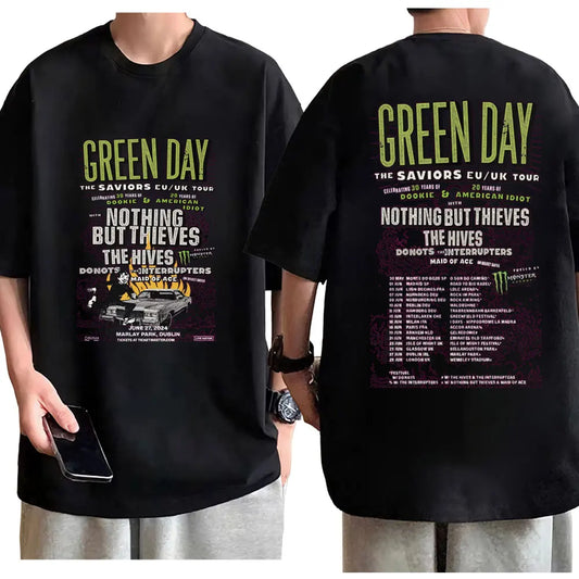 Green Day The Saviors Tour Vintage T-Shirt - Premium T-shirt from Lizard Vigilante - Just $26.99! Shop now at Lizard Vigilante