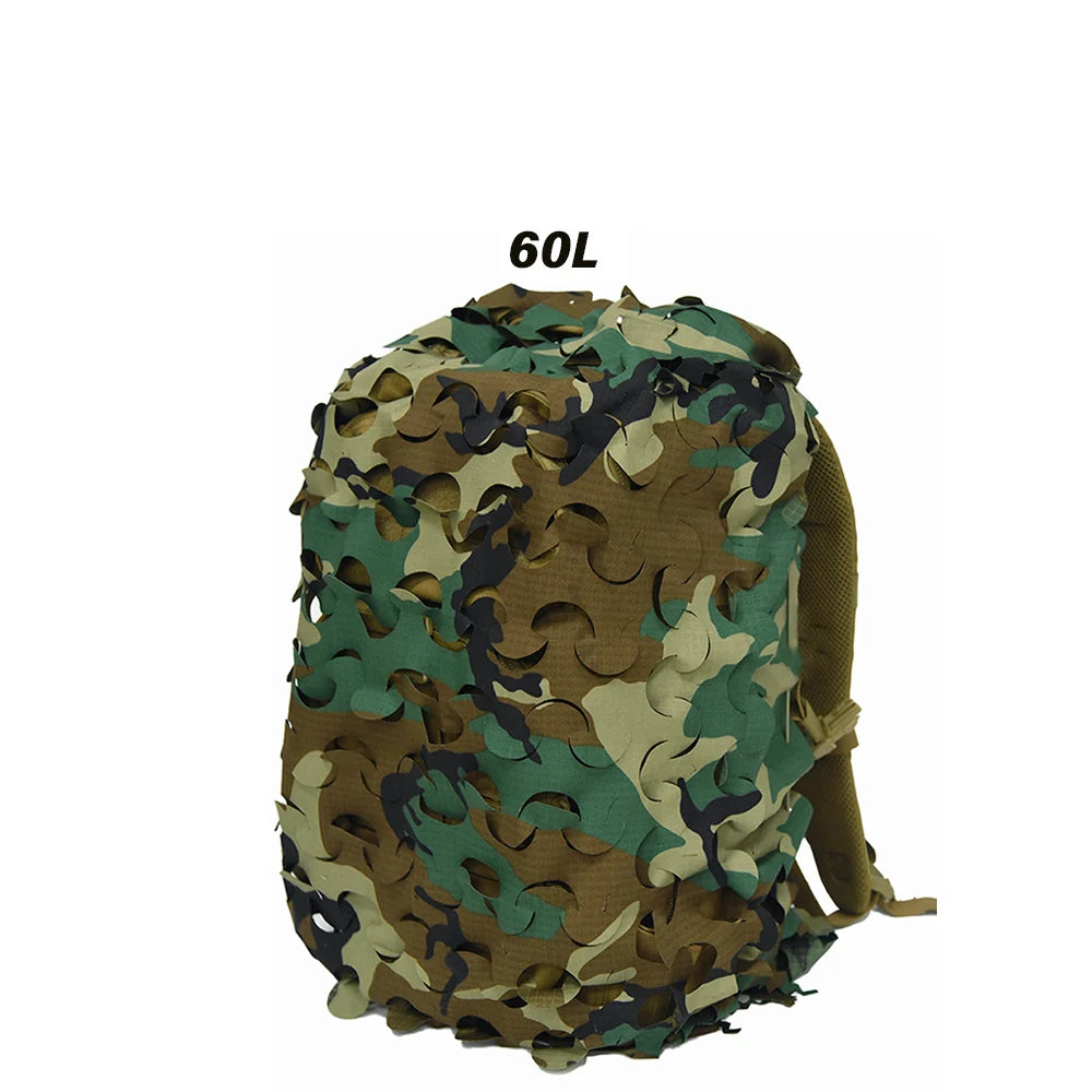 3D Camo Net Backpack Cover - Laser Cut Camouflage for 60L & 80L Packs - Premium backpack cover from Lizard Vigilante - Just $19.99! Shop now at Lizard Vigilante