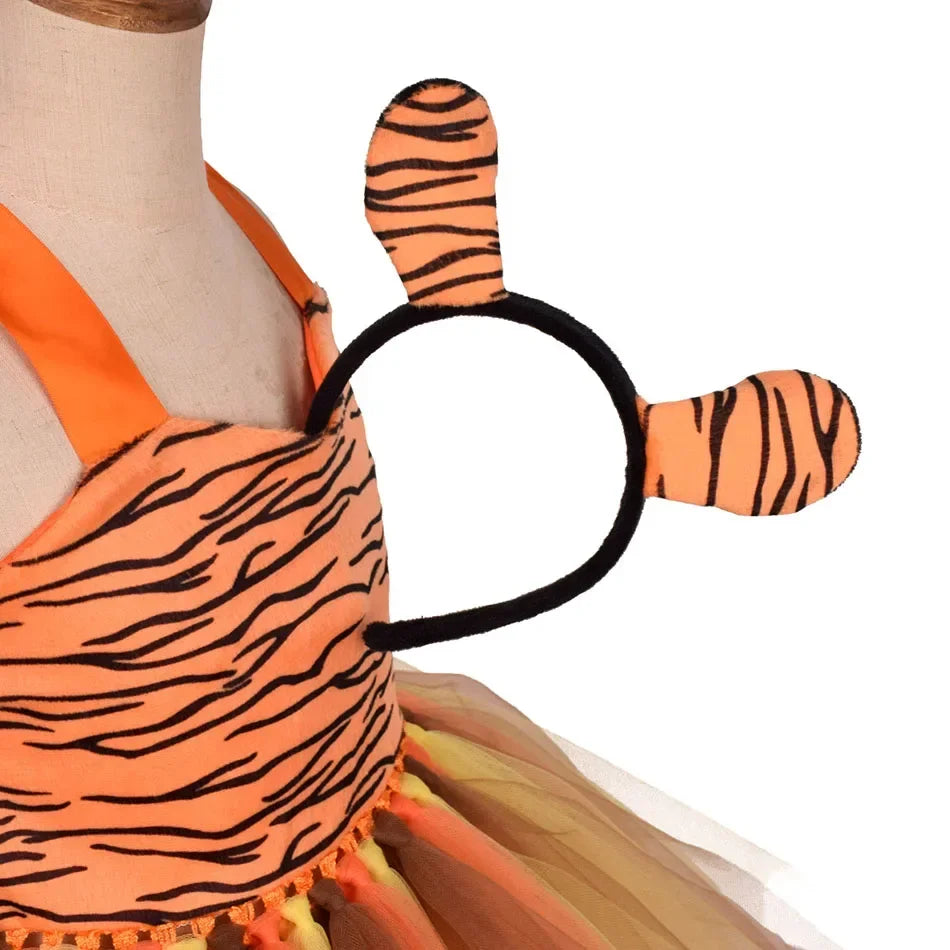 Halloween Animal Cosplay Costume for Children Forest Theme Cows Tiger Giraffe Leopard Zebra Tutu Dresses Performance Dance Sets