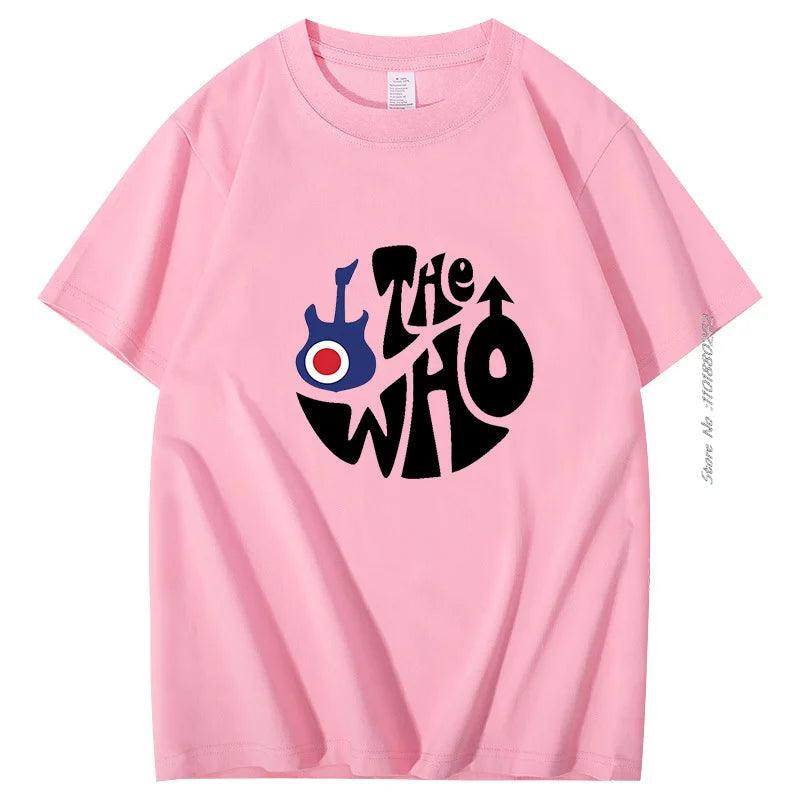 Classic The Who Rock Band Cotton Graphic T Shirts Novelty Short Sleeve Squeeze Box T-Shirts Popular Creative Unisex Loose Breathable Shirt - Lizard Vigilante