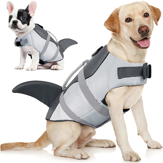 Dog Life Jacket Ripstop Shark Vests Shape Dog Lifesaver With Rescue Handle Pet Safety Swimsuit For Swimming Pool Beach Boating - Premium  from Lizard Vigilante - Just $21.99! Shop now at Lizard Vigilante