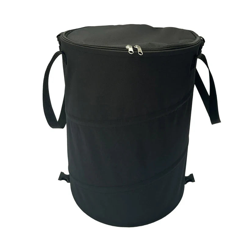 Camping Trash Can Pop-up Circular Storage Pail Canvas Foldable Recycling Bin Outdoor Garbage Garden Yard Garbage Bag