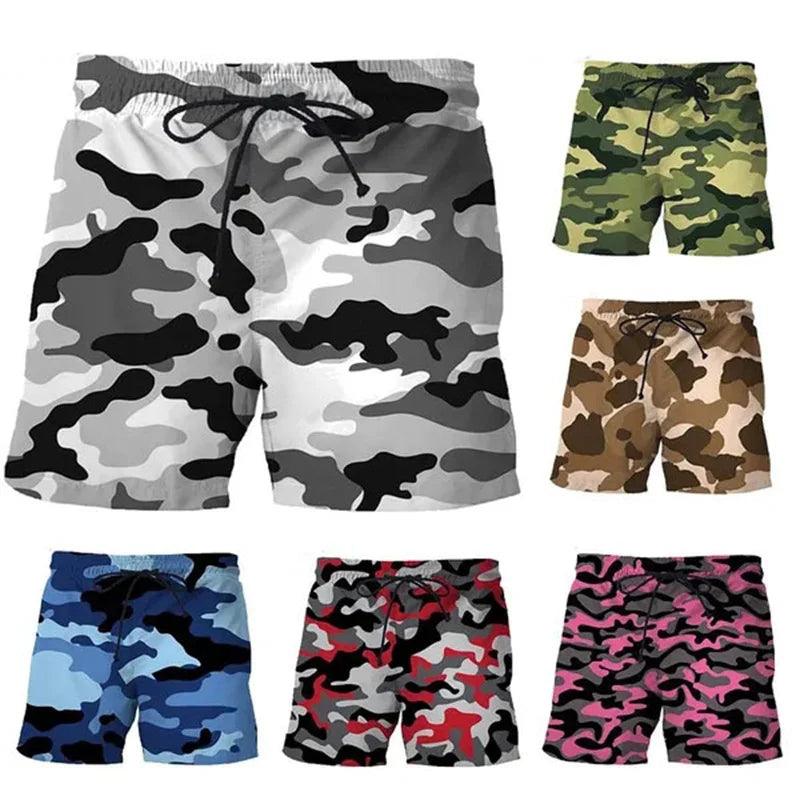 Camouflage 3D Printed Short Pants Men's Outdoor Sports Board Shorts Unisex Fashion Casual Swimming Shorts Beach Trunks Clothing - Lizard Vigilante