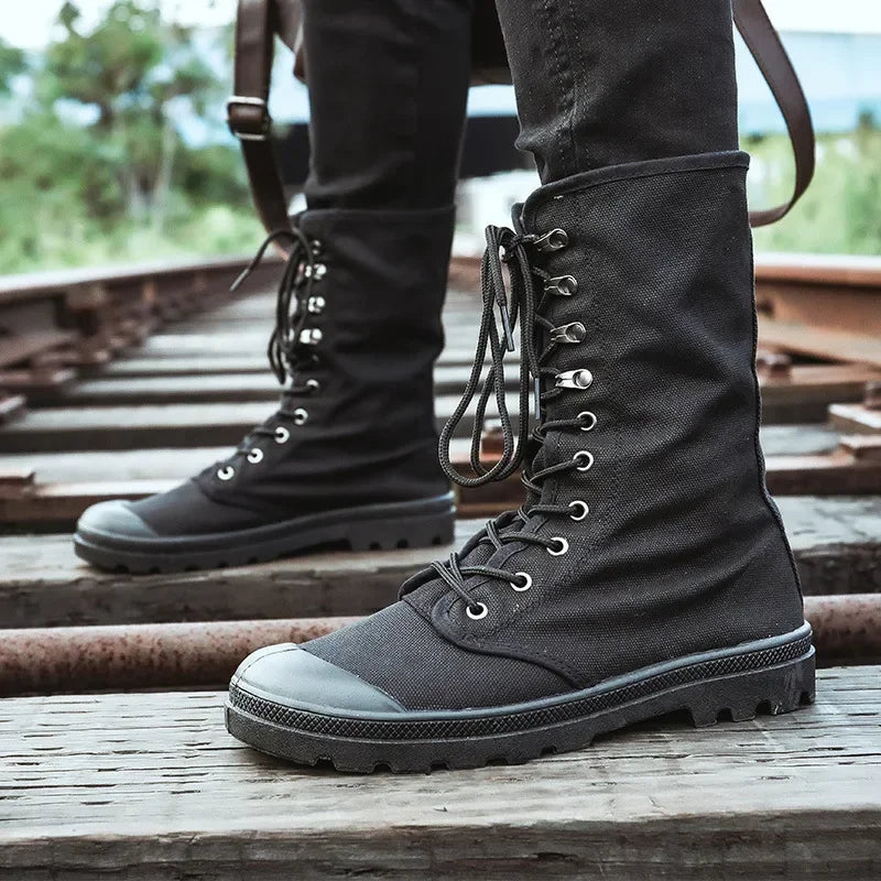 Rugged Canvas Boots - Versatile Style, Durable Performance - Premium boots from Lizard Vigilante - Just $38.88! Shop now at Lizard Vigilante