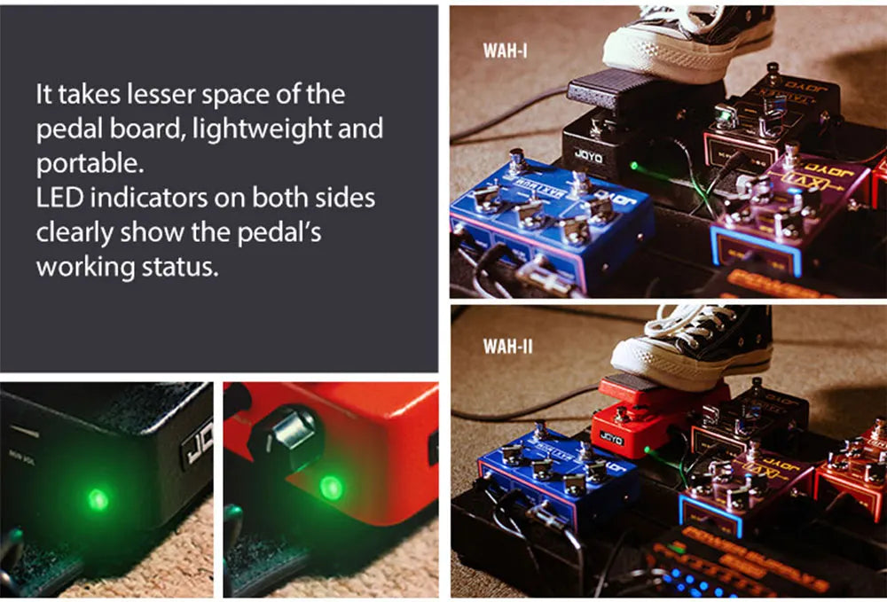Red Riot WAH-II — JOYO Multi-Mode Wah & Active Volume Command Pedal (6-Range Q Engine)