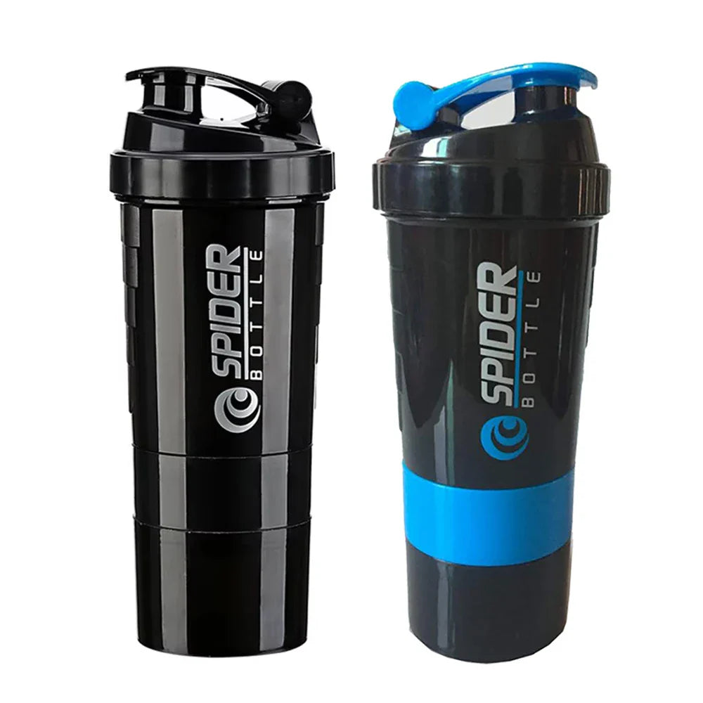 3 Layers Shaker Protein Bottle Powder Shake Cup Water Bottle Plastic Mixing Cup Body Building Exercise Bottle