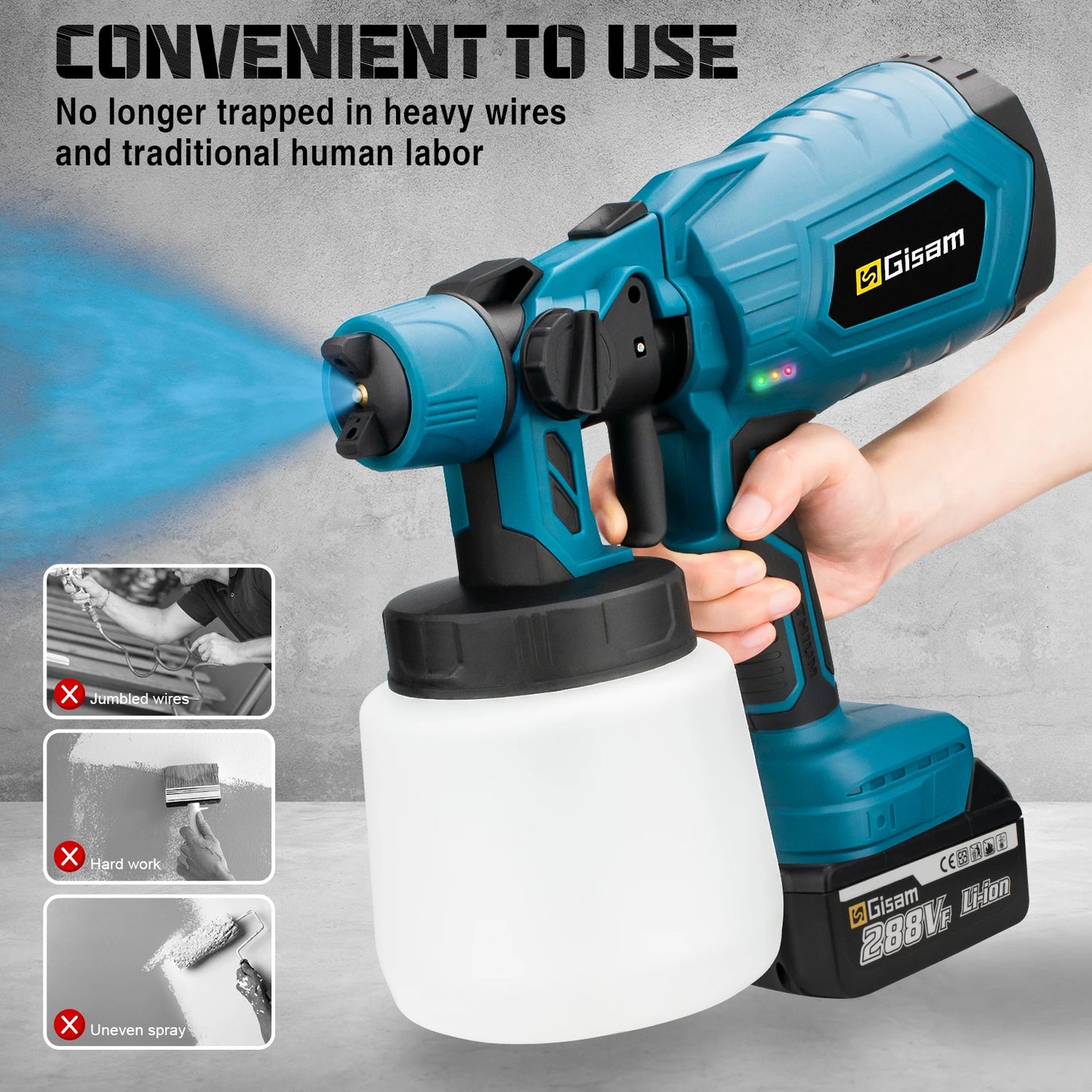 1000ML Cordless Electric Spray Gun High Power HVLP Paint Sprayer Auto Furniture Steel Coating Airbrush For Makita 18V Battery - Premium paint sprayer from Lizard Vigilante - Just $62.99! Shop now at Lizard Vigilante