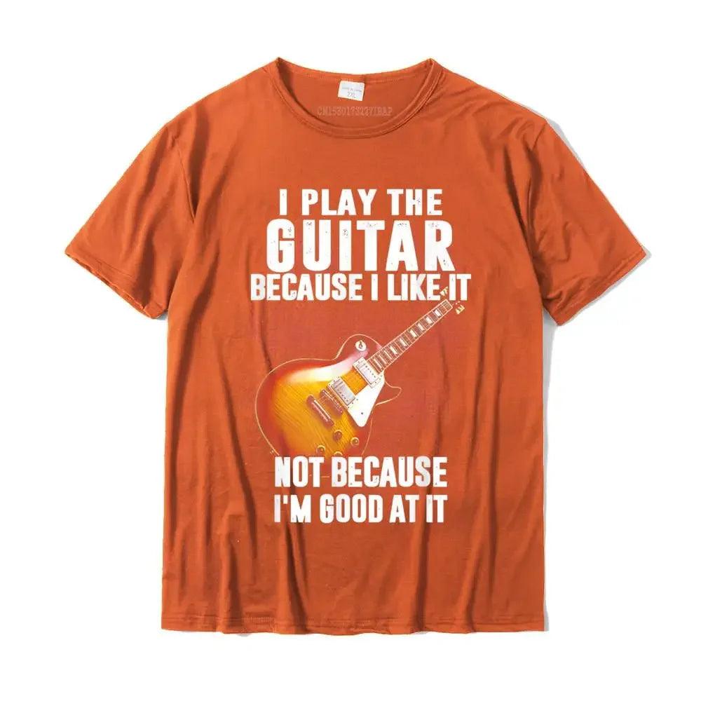 I Play The Guitar Because I Like It Not Because I'm Good At It T-Shirt Camisa Top T-Shirts Coupons Cotton Men Tops Tees Custom - Premium T-Shirt from Lizard Vigilante - Just $23.99! Shop now at Lizard Vigilante