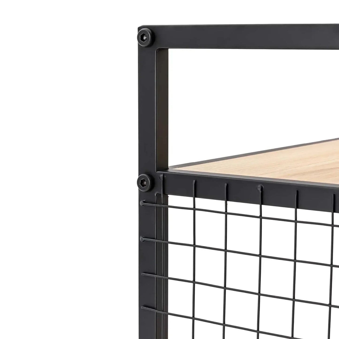 3-Tier Printer Stand Solid Wood & Iron, 44lbs Capacity, Space-Saving Design, Ideal for Office & Home Storage, Durable & Stylish