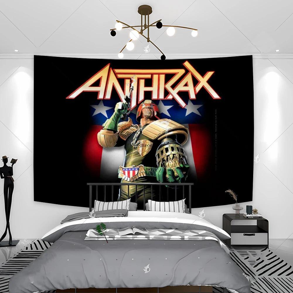 Anthrax Band Tapestry Banner Flag Polyester Digital Printing Music Memorabilia Banner For Decor Birthday Gift - Lizard Vigilante