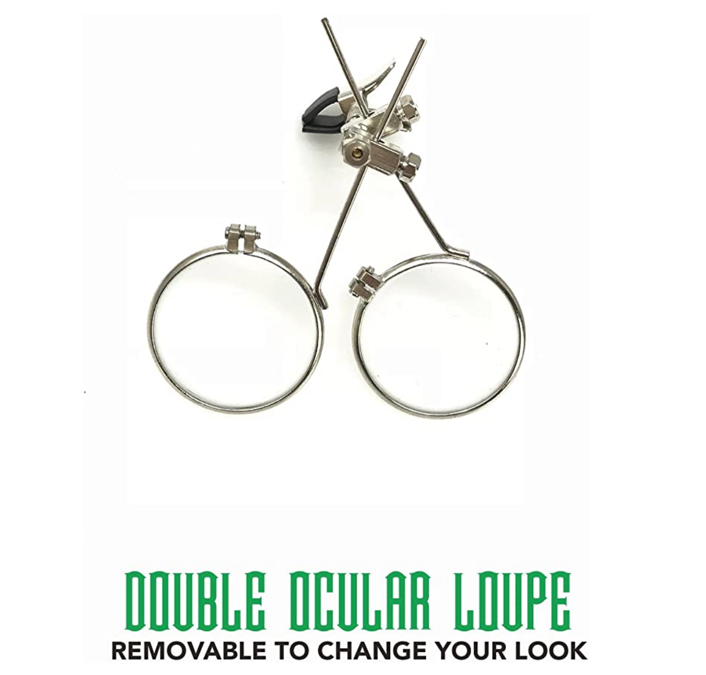 Steampunk Goggles with magnifying loupes UV glow neon green prism diffraction lenses