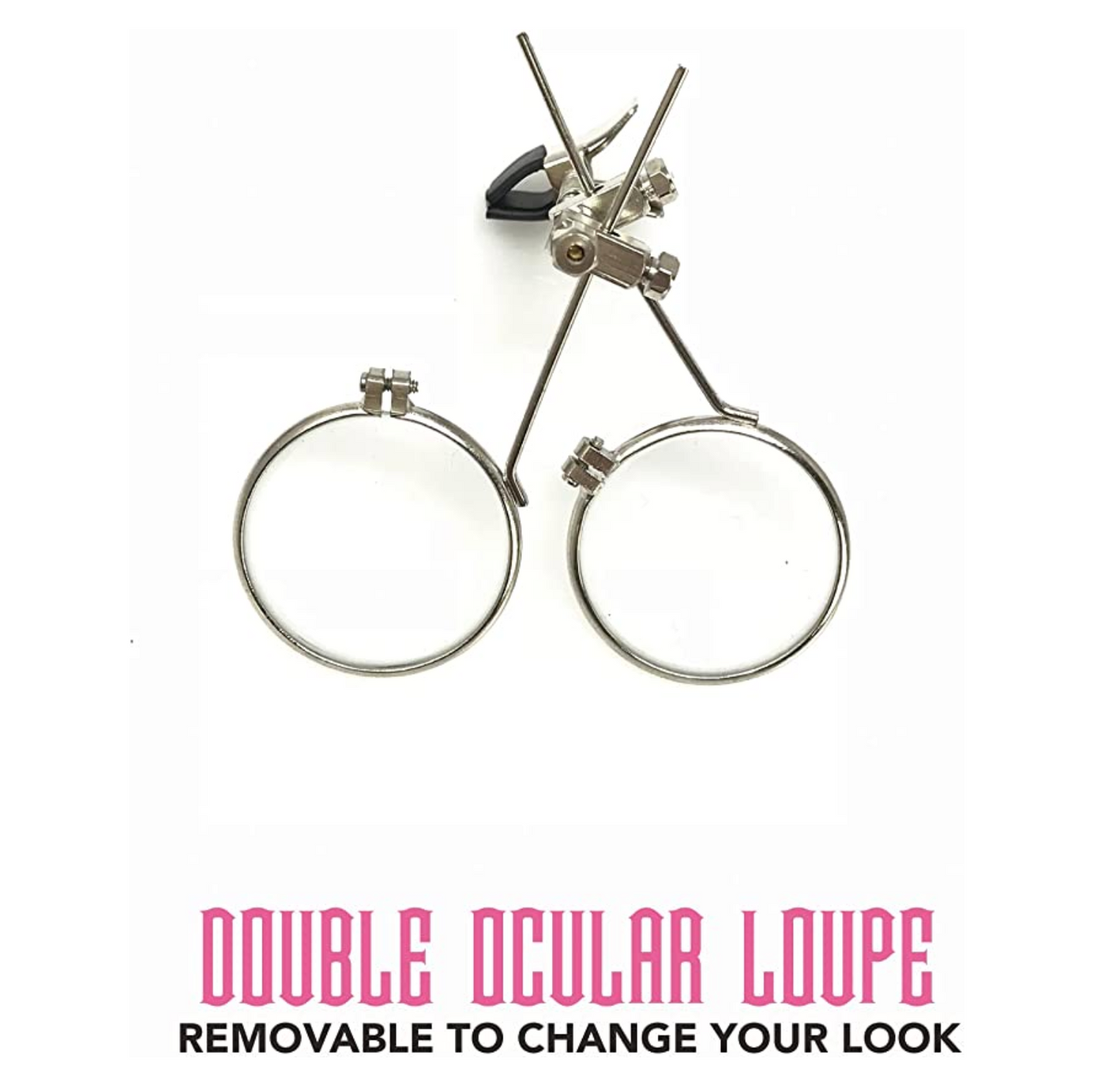 Steampunk Goggles with magnifying loupes UV glow neon pink prism diffraction lenses