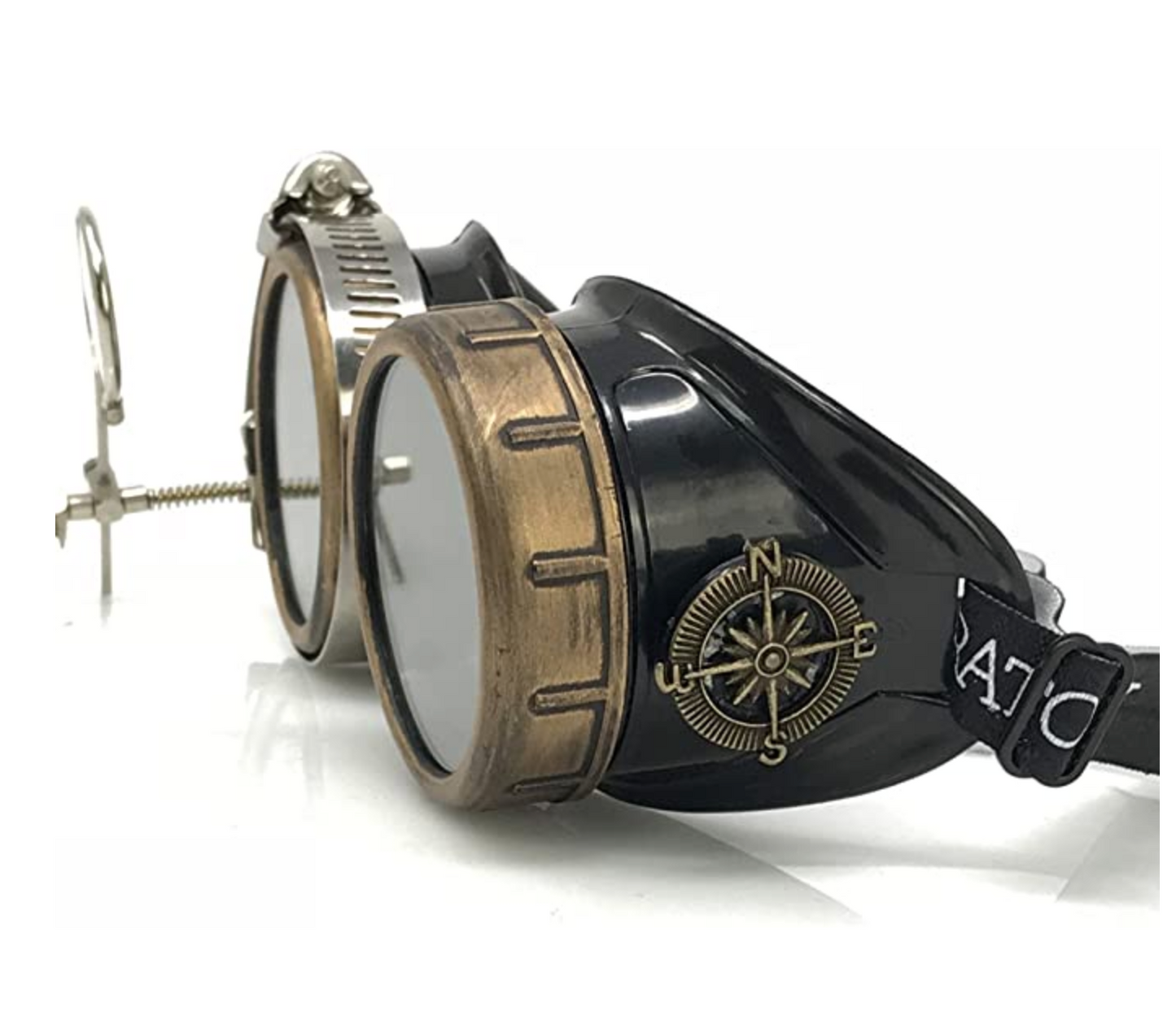 Steampunk Goggles with magnifying loupes crystal clear spiral diffraction lenses