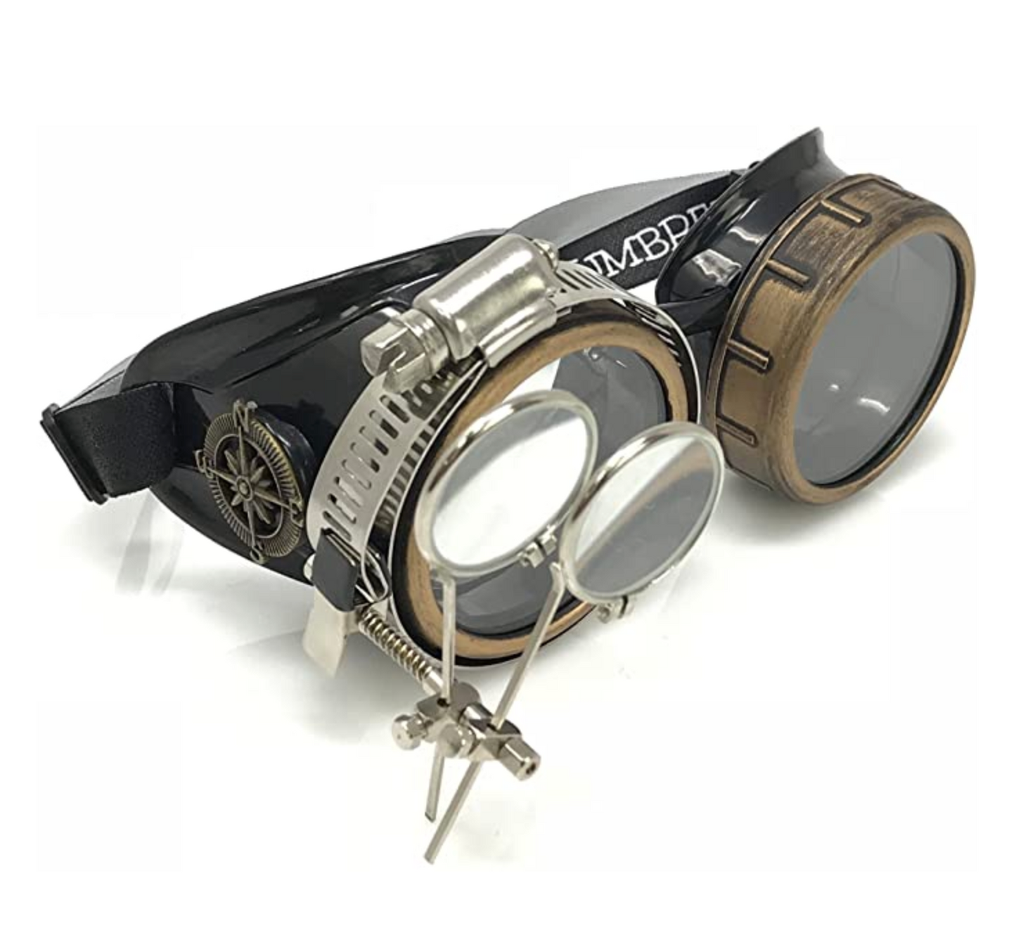 Steampunk Goggles with magnifying loupes crystal clear prism diffraction lenses