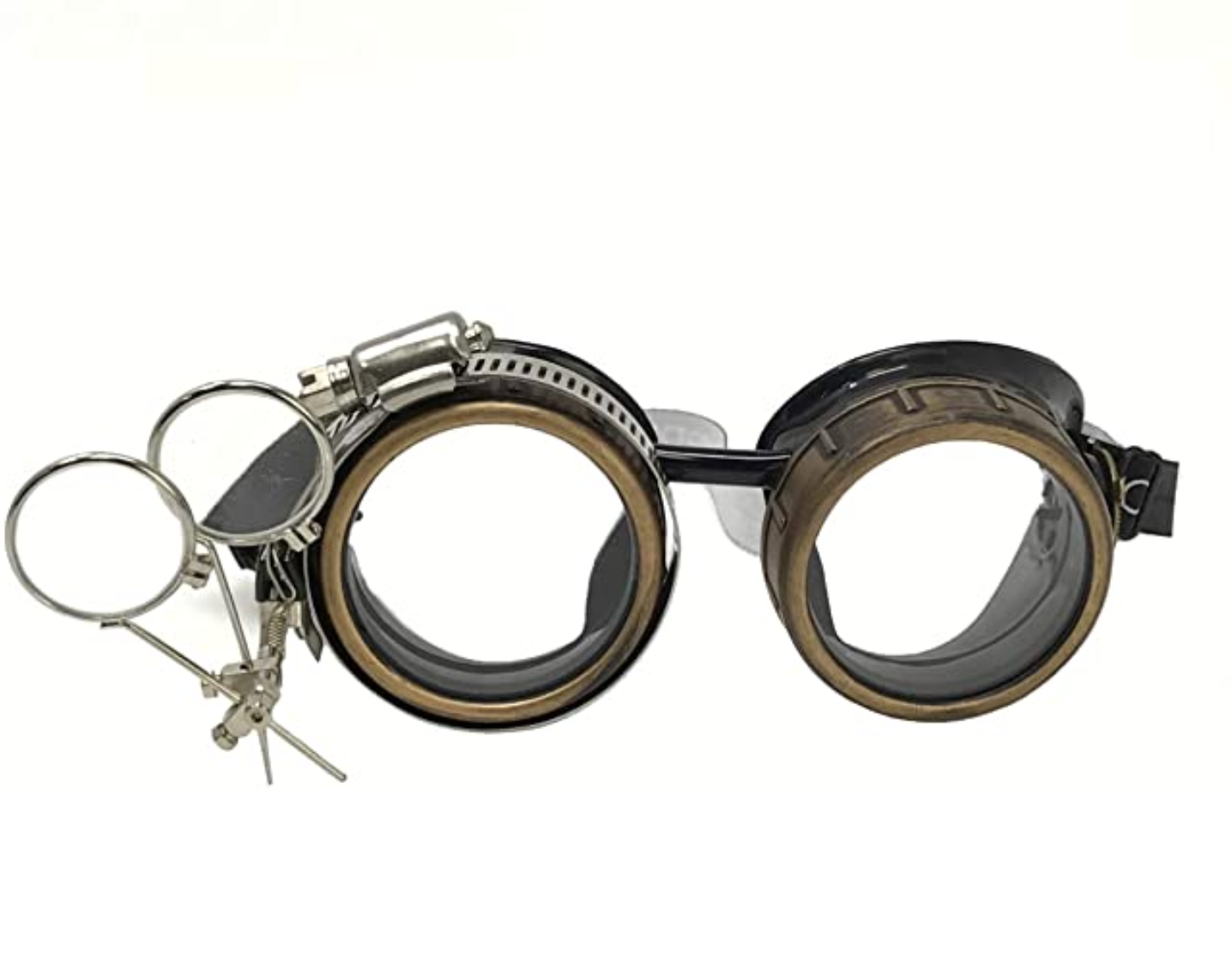 Steampunk Goggles with magnifying loupes crystal clear prism diffraction lenses