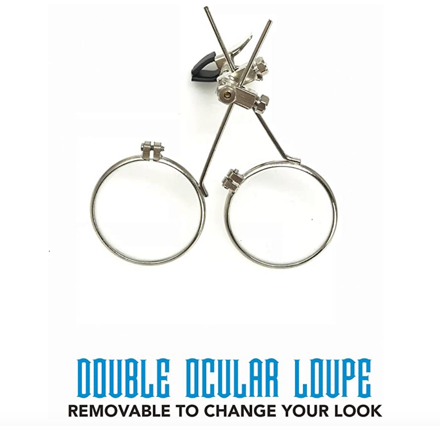 Steampunk Goggles with magnifying loupes UV glow neon blue spiral diffraction lenses