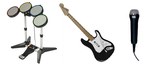 Rock Band Set plus 6-Game Mega Bundle (Wii)