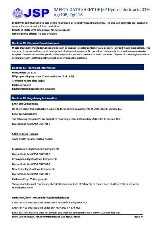 Kit For Making Aqua Regia Gold Refining JSP 32 oz. Nitric Acid 69.8% & 16 oz. Hydrochloric Acid 31%