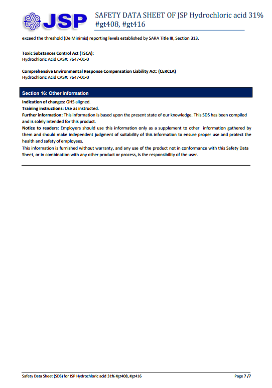 Kit For Making Aqua Regia Gold Refining JSP 32 oz. Nitric Acid 69.8% & 16 oz. Hydrochloric Acid 31%