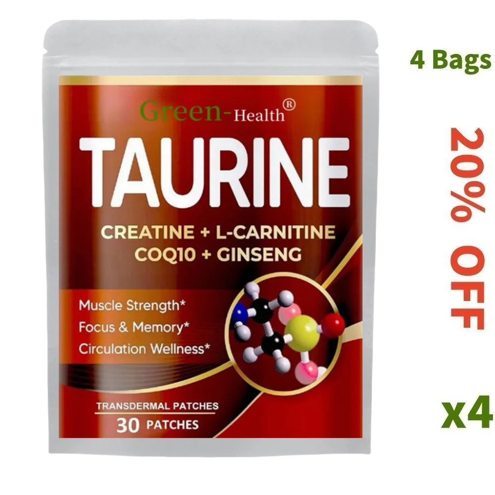 Taurine Transdermal Patches - Muscle Strength, Focus, Memory Support | 30 Patches, One-Month Supply - Premium taurine patches from Lizard Vigilante - Just $12.99! Shop now at Lizard Vigilante