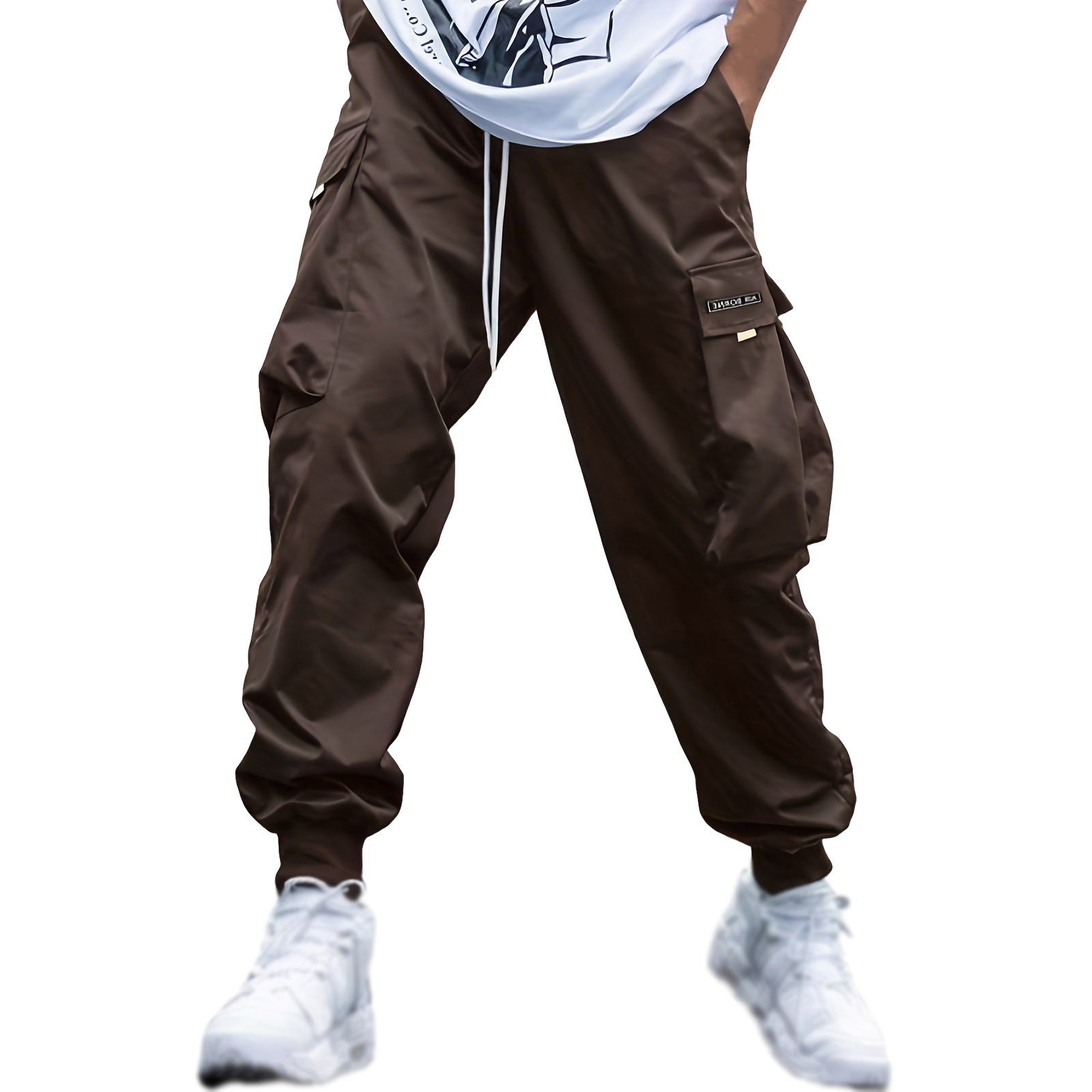 Men's Casual Jogging Cargo Pants with Drawstring & Multi-Pockets – Sport Trousers for Outdoor Activities, Streetwear, and Hip-Hop Style - Premium pants from Lizard Vigilante - Just $37.99! Shop now at Lizard Vigilante