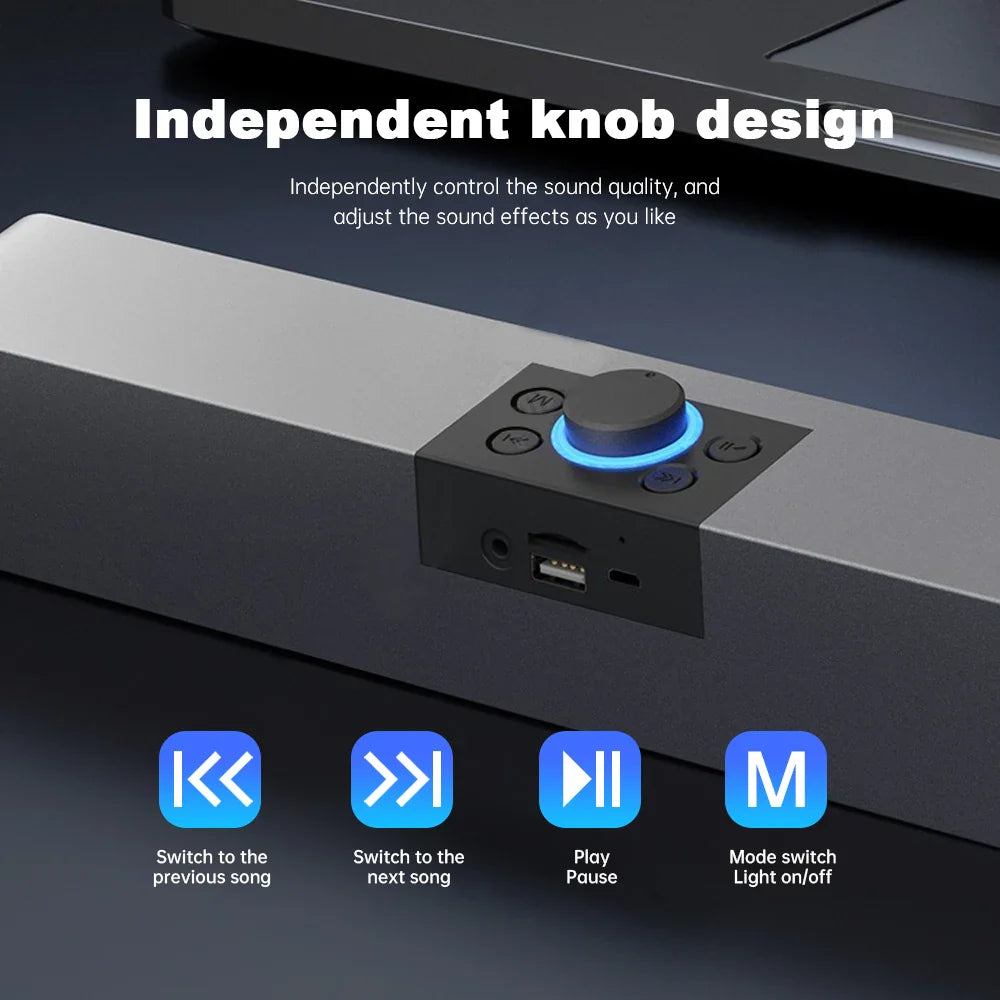 Bluetooth Speaker HD Sound Portable Playback AUX TF Card and USB LED Light Speaker Bluetooth 5.3 Wireless Loud Speaker amplified