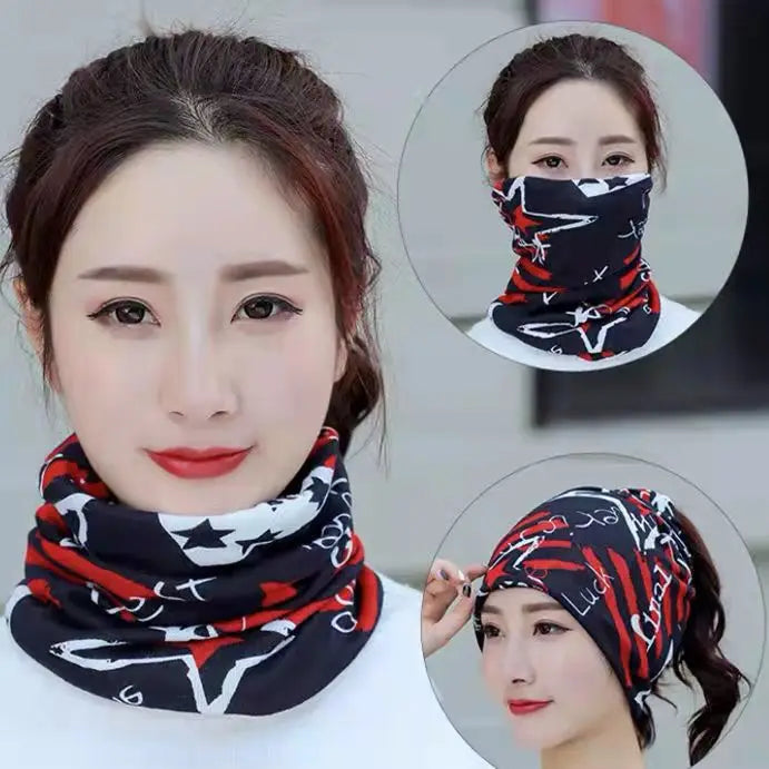 Fashion Double Head Cap Bib Twist Cap Multi-Functional Printed Scarf Cover Cap Neck Cap Face Mask Headscarf Cap C081 - Premium  from Lizard Vigilante - Just $7.99! Shop now at Lizard Vigilante