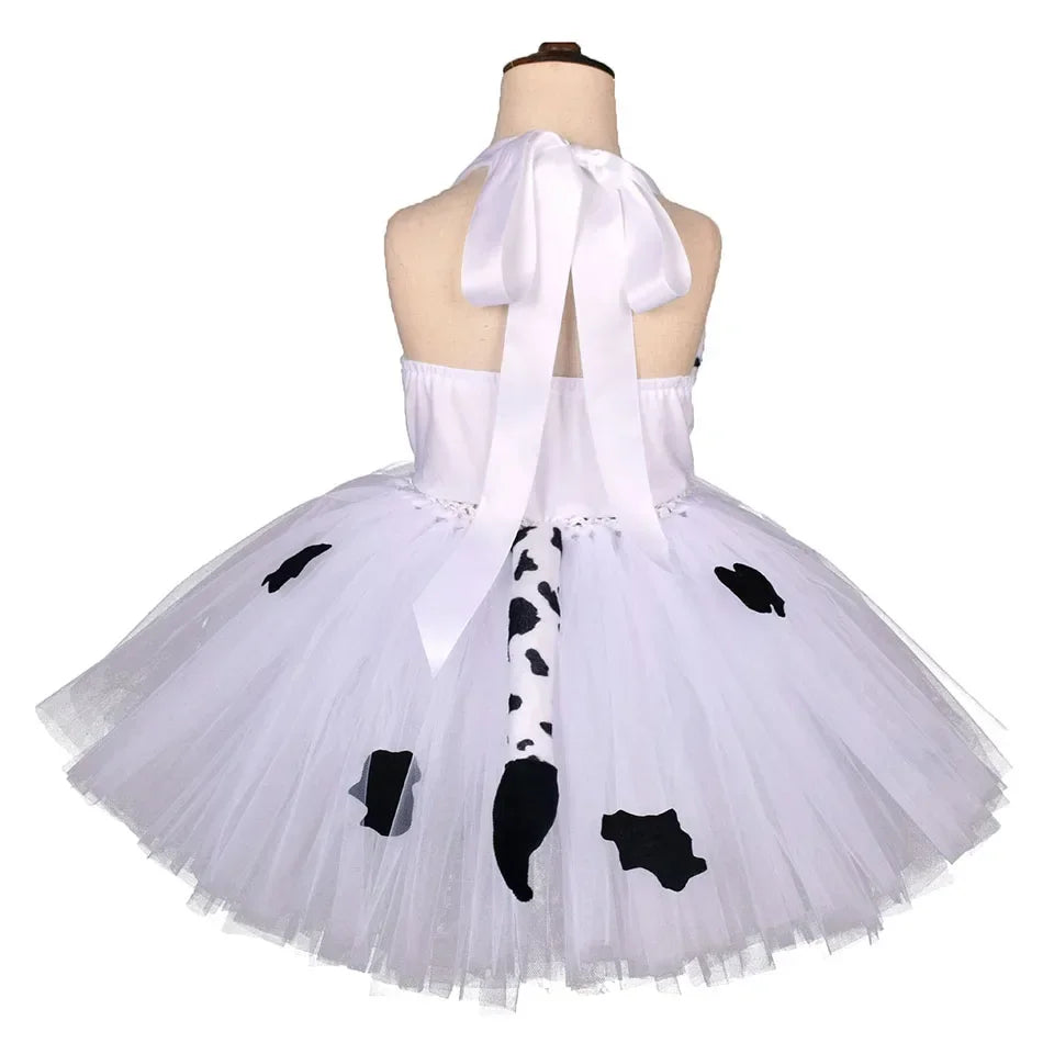 Halloween Animal Cosplay Costume for Children Forest Theme Cows Tiger Giraffe Leopard Zebra Tutu Dresses Performance Dance Sets